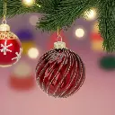 Boule de noël verre 8cm rouge rond