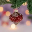 Boule de noël verre 8cm rouge oignon