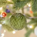 Boule de noël verre 8cm  rond vert