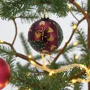 Boule noël verre bordeaux 8cm 