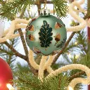 Boule noël verre vert 8cm  