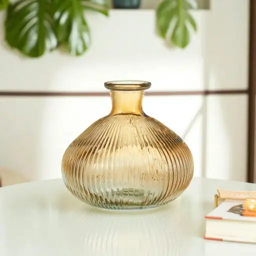 Vase en verre 125mm ambrée