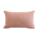 Coussin dehoussable 30 x 50 cm coton uni gaufrette rose