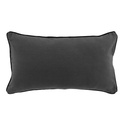 Coussin dehoussable passepoil 30 x 50 cm coton lave linette anthracite