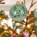 Boule de noel 80mm vert  1