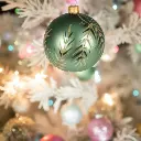 Boule de noel 80mm vert  4