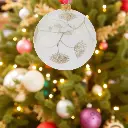 Boule de noël verre 80mm  blanc transp