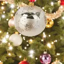 Boule de noël verre 80mm doré foncé