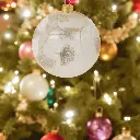 Boule de noël verre 80mm doré transp