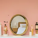 Miroir métal bord d'or rond