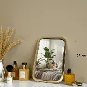 Miroir métal bord d'or rectangle