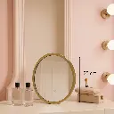Miroir métal bord d'or  rond
