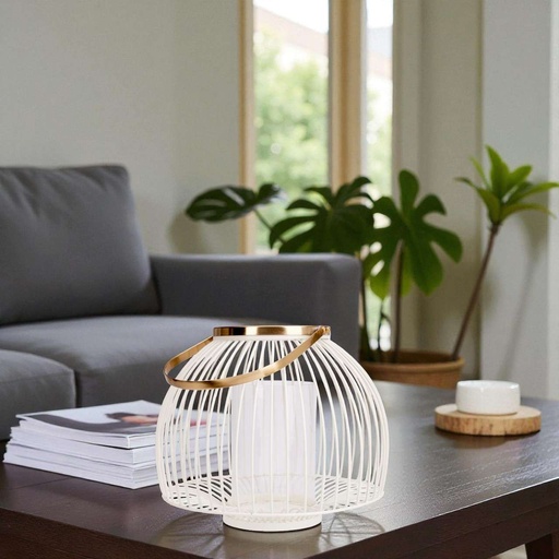 Lanterne 23cm fil de fer blanc