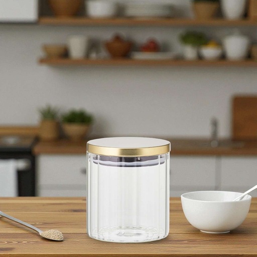 Bocal en verre,couvercle metal