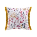 Coussin dehoussable franges 40 x 40 cm velours imprime florabella des. place