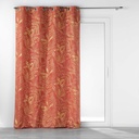Rideau a oeillets 140 x 260 cm polyester imprime metallise belflor terracotta/or