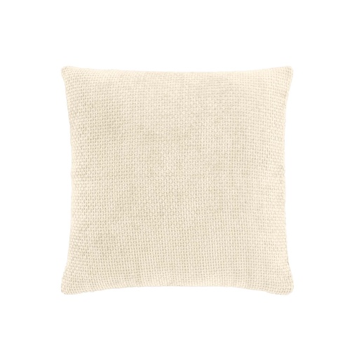 Housse de coussin +encart 40 x 40 cm velours chenille leo creme