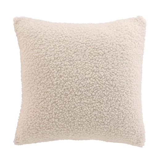 Housse de coussin +encart 40 x 40 cm bouclette unie woolen naturel