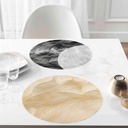 Set de table 38 cm pvc imprime relief celeste blanc