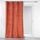 Rideau a oeillets 140 x 260 cm velours cotele uni casual terracotta