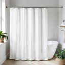 Rideau de douche microfibre/polyester 180x200cm effet feuille- blanc