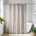 Rideau de douche en polyester facon lin 180x200cm - taupe