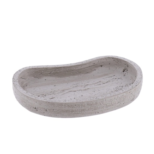 Porte savon en polyresine effet beton - gris