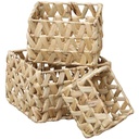 Set de 3 paniers jacinthe tressee - naturel