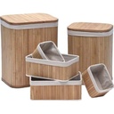 Set de 6 panieres bambou - bambou/tissu lin