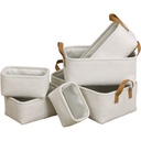 Set de 6 paniers polyester facon bouclette - naturel