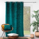 Rideau a oeillets 140 x 240 cm occultant velours relief analia petrole
