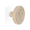 Patere polyresine d6,5cm sur sticker - facon travertin