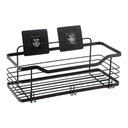 Grand panier rectangulaire metal peint sur cartes adhesives 3 m - noir mat