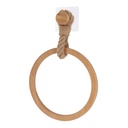 Porte serviettes arrondi bambou + laniere corde sur sticker - naturel