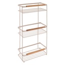 Etagere rectangulaire metal 3 niveaux / deco acacia - beige