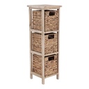 Meuble paulownia 3 paniers jacinthe - naturel