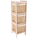 Meuble paulownia naturel 3 paniers papier - naturel