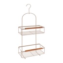 Serviteur rectangulaire metal 2 niveaux avec crochet / deco acacia - beige