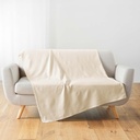 Plaid 180 x 220 cm polycoton uni lucile naturel