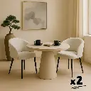 Lot de 2 chaises de salle à manger vanille - "Noha"