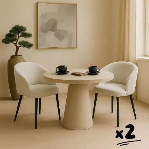 Lot de 2 chaises de salle à manger vanille - "Noha"