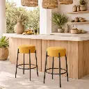 Lot de 2 tabourets - Sorella moutarde