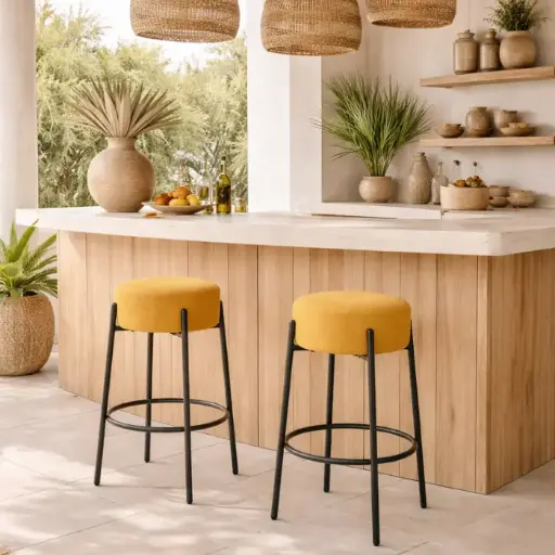 Lot de 2 tabourets - Sorella moutarde