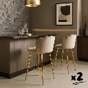 Lot de 2 chaises de bar Louna - Taupe