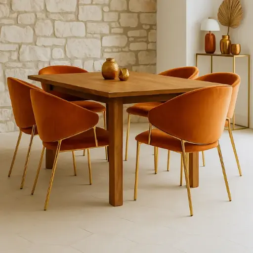 Lot de 4 chaises de salle à manger Letizia - Rouille