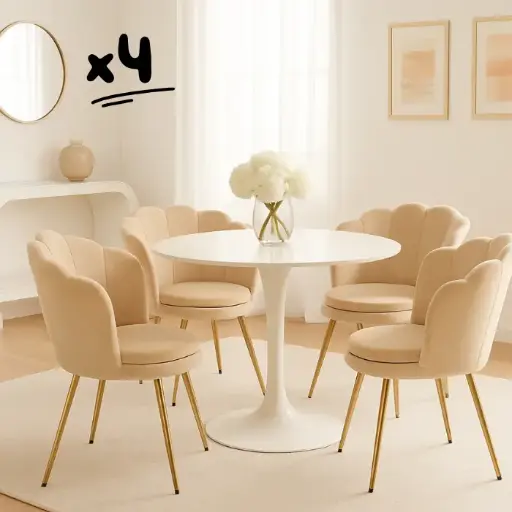 Lot de 4 chaises de salle à manger - "Louna"