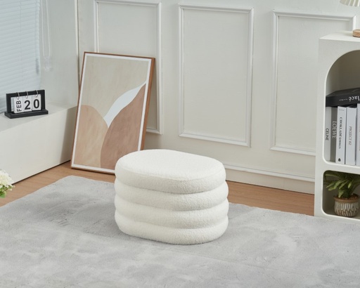 Lot de 2 petits pouf "tessa" blanc