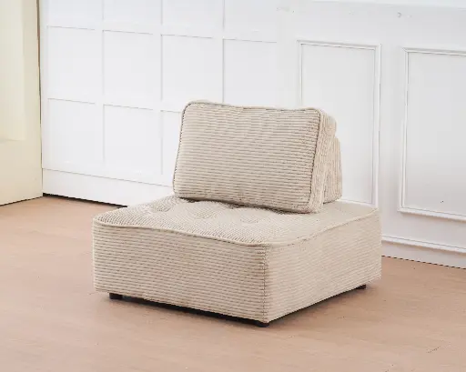 Lot de 2 poufs modulaire "Éléanore" beige