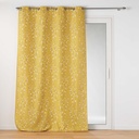 Rideau a oeillets 140 x 260 cm polyester imprime applique sakura jaune