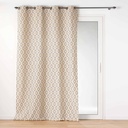 Rideau a oeillets 140 x 240 cm polycoton imprime metallise oricia